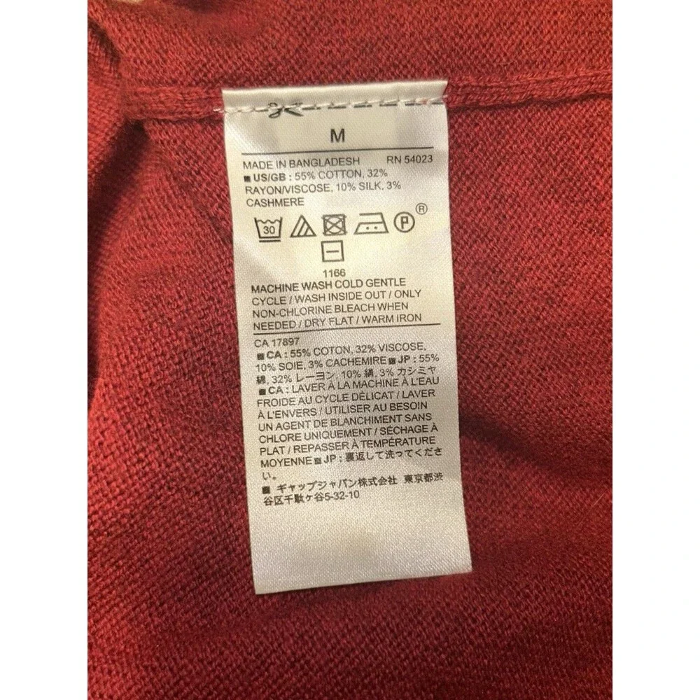 Banana Republic Sweater Mens M Red Cashmere Blend Premium Luxe Yarn Crewneck EUC